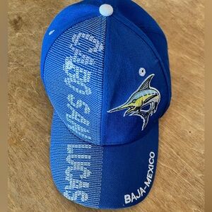 Baseball Cap Embroidered Marlin Cabo San Lucas Original Royal Blue with velcro